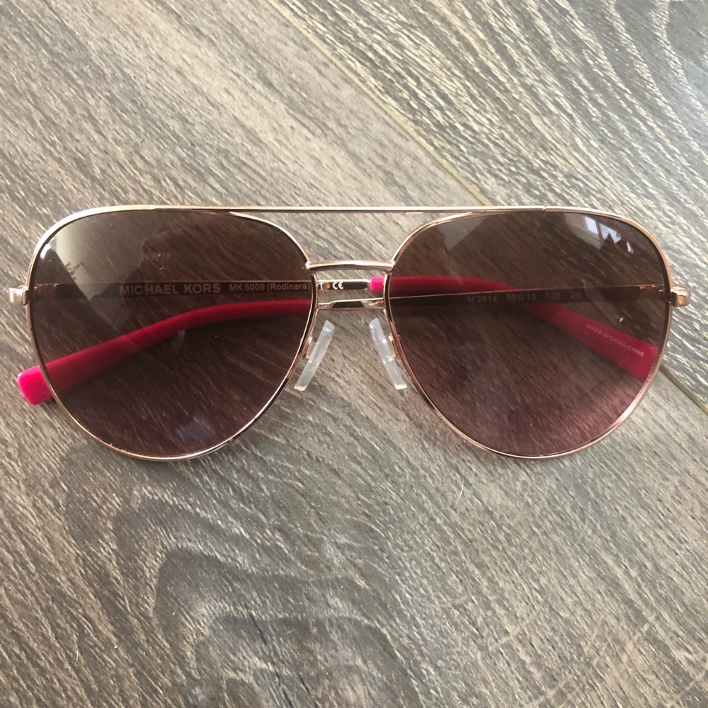 Michael Kors Aviator Sunglasses - Pink Gold